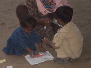 Children enjoying their presents