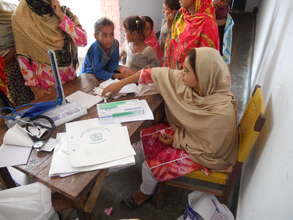 Registeration of patient at FMH Relief Camp