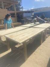 Carpentry workshops to build tables and chairs