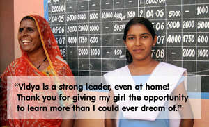 Leader of Girls Council Vidya with her mother