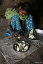 Preparing the sabjee for the family's dinner