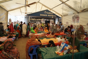 Patients receiving treatment during an upsurge