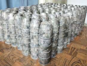 Flowerpots made from recycled coffee capsules