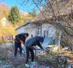 Our volunteering cleaning the flooding area