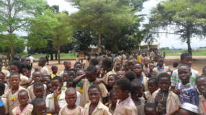 Schoolkids on the school yard