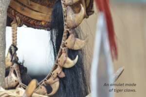 A necklace made of tiger claws