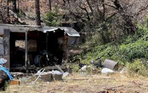 Burned Trailer Debris