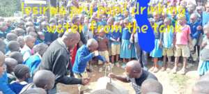 Lesirwa pupils drinking first drop from the tank