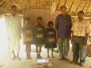 Tribal children with their teacher at Dagara Villa