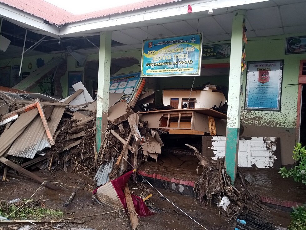 Affected school by the flashflood