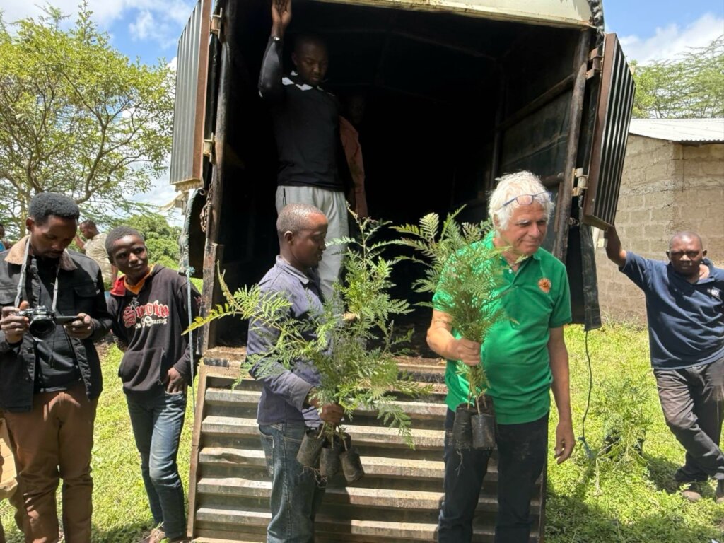 Offsetting CO2 by planting trees in Tanzania.