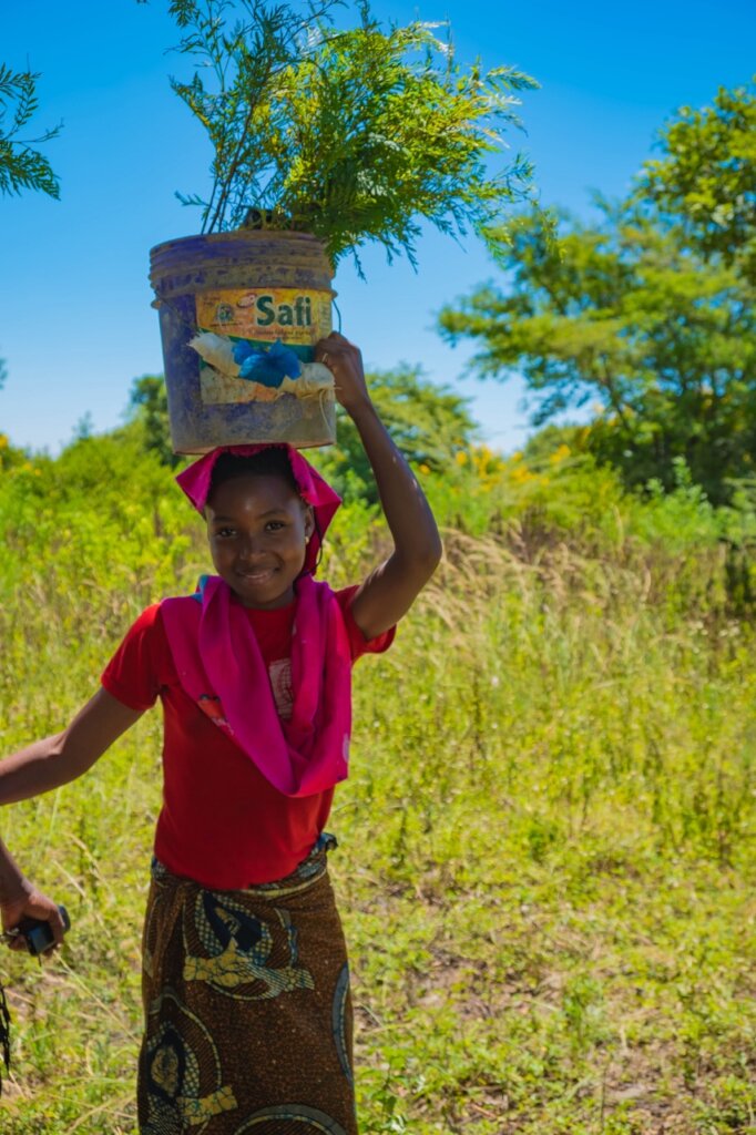 Offsetting CO2 by planting trees in Tanzania.