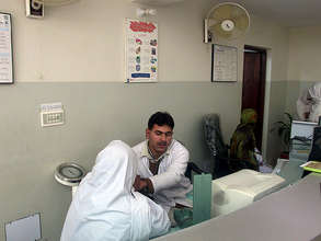 Taking vitals of patients.