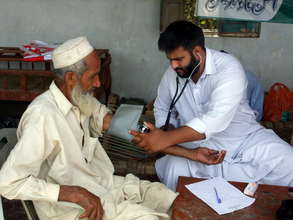 Dr.Haider treating patient- Flood Relief
