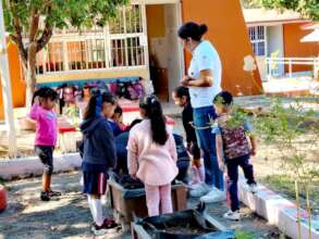 Children at school garden