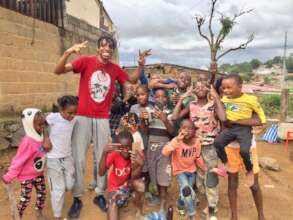 Our project manager playing with the children