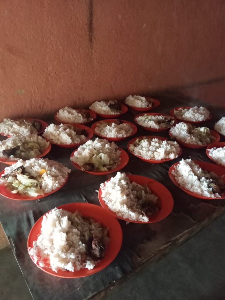 Meals prepared by the volunteers.