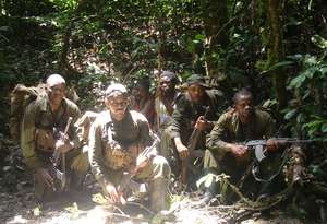 ICCN Guards in the Okapi Wildlife Reserve Forest