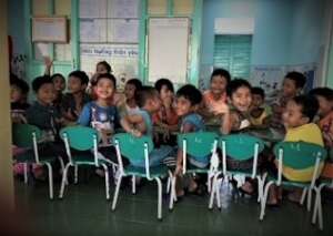 Healthy kids having fun at lunch