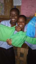 Girls receive their menstrual health kits