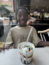 Yonni Enjoying an Ice Cream After Therapy