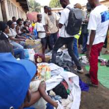 Distribution of food and other items to victims