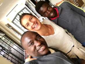 Newton and Alex with Isabelle, from Global Giving