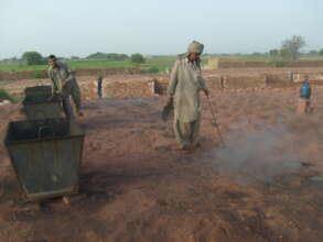Brick Kiln Worker is busy in Burning Coal
