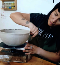 Griselda, owner of Mi Tacita, a ceramics studio