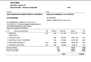 First invoice for Miriam