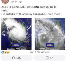 Cyclone Ivaro Warning via Whatsapp