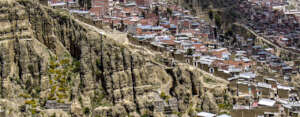 Houses on the slopes of the city of La Paz Bolivia
