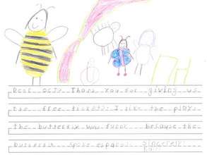 Drawing and note from a young fan