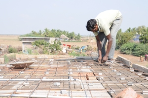 Steel is being set for laying Slab
