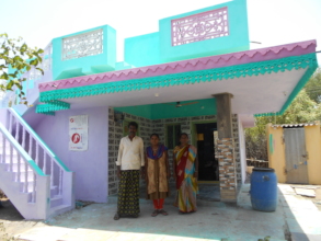 Fully completed house with sanitary latrine