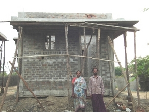 Beneficiaries during the construction of the house
