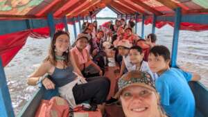 On the boat on the way to the monkey island