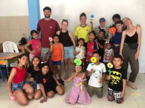 making flowers in art class