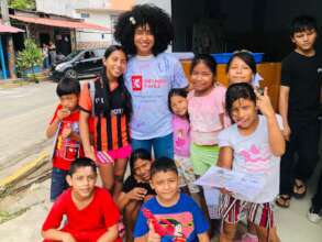 saying goodbye to one of the volunteers