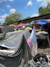 People live in make-shift camps