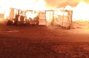 A fierce fire devastates a refugee camp in Wadi Al