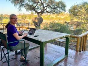 CEO, Dr Evans enjoying the office view on the deck