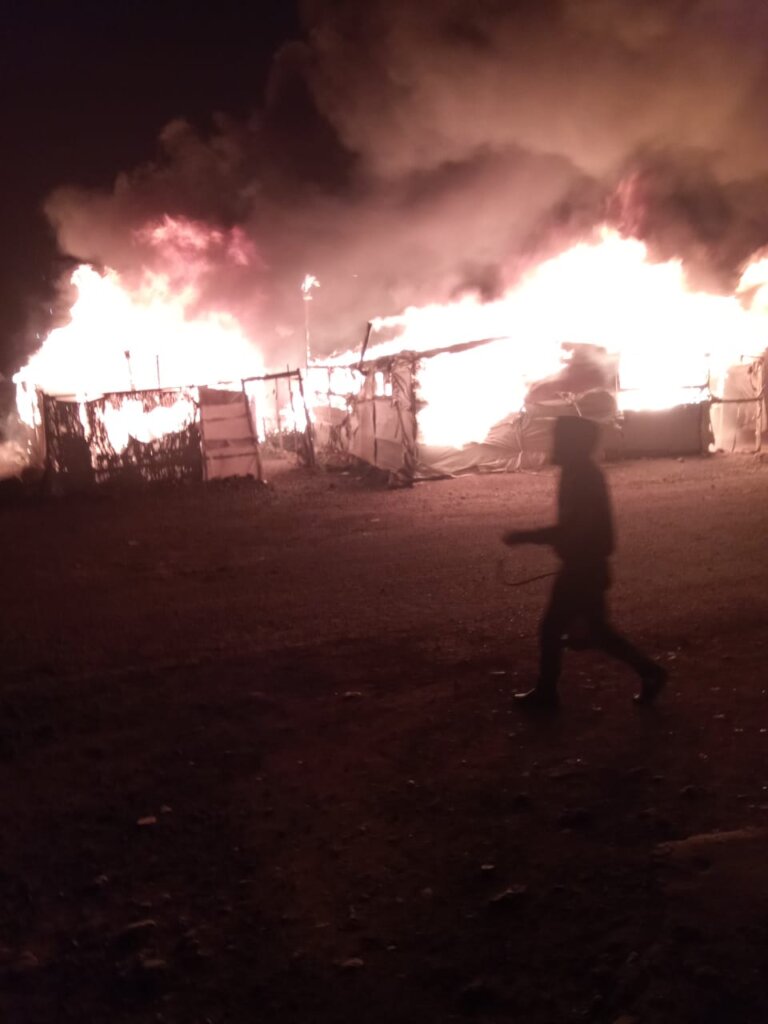 Emergency response to a camp fire in Arsal,Lebanon