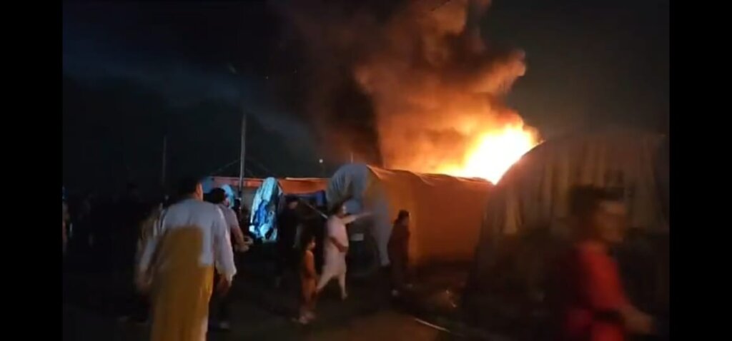 Emergency response to a camp fire in Arsal,Lebanon