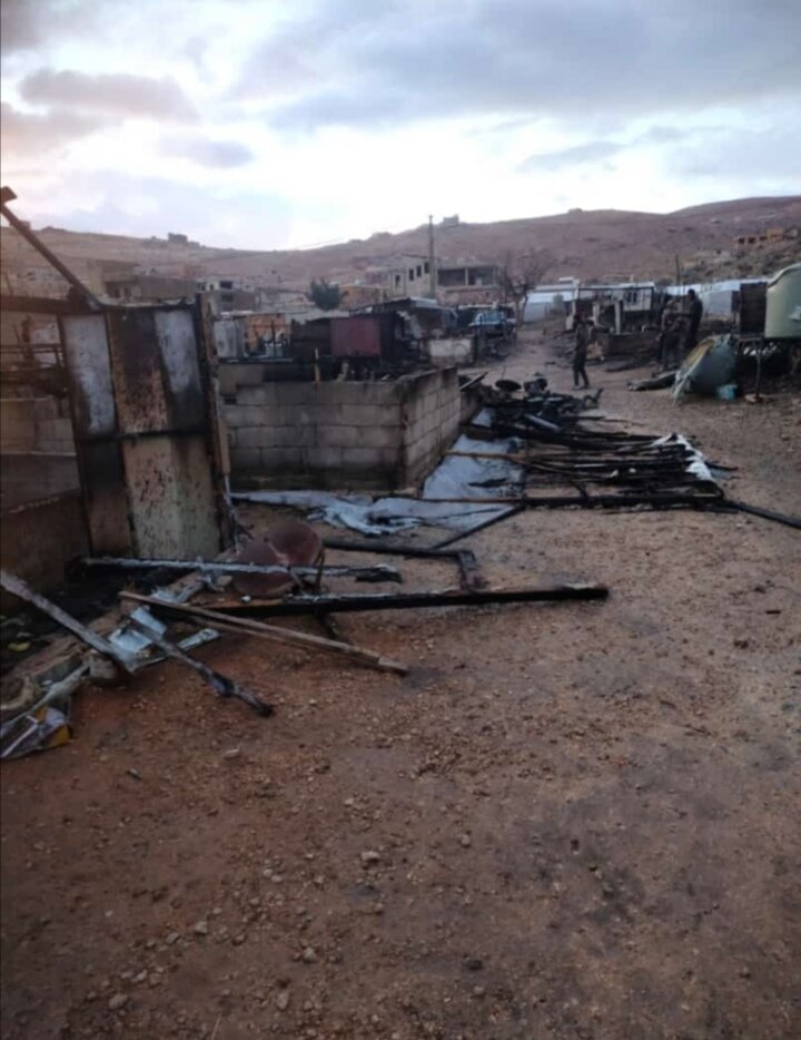 Emergency response to a camp fire in Arsal,Lebanon