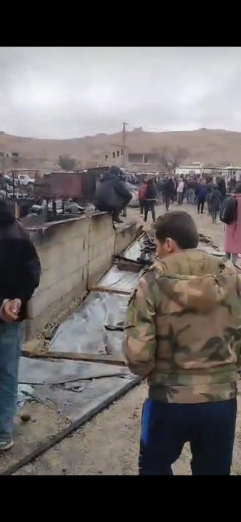Emergency response to a camp fire in Arsal,Lebanon
