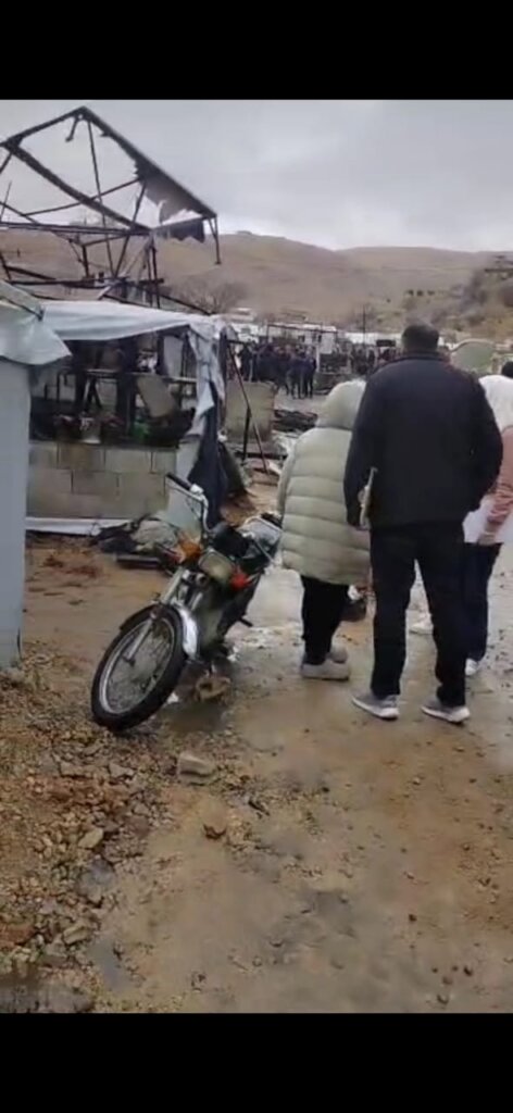 Emergency response to a camp fire in Arsal,Lebanon