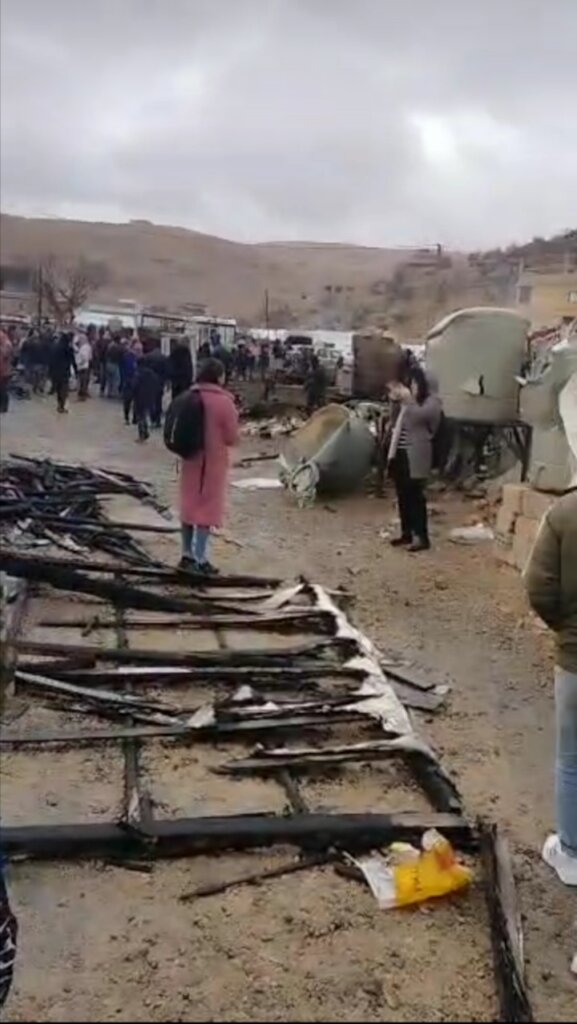 Emergency response to a camp fire in Arsal,Lebanon