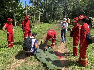 Drone mapping training with fire fighters