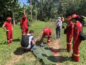 Drone mapping training with fire fighters